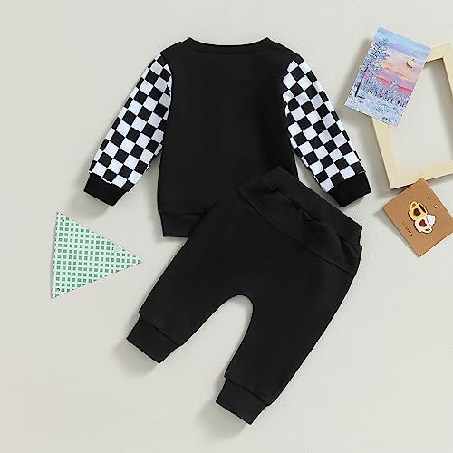 Toddler Checkered Sweatshirt and Jogger Pants Set
