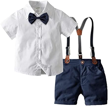 IDOPIP Toddler Boys Formal Tuxedo Suit Set
