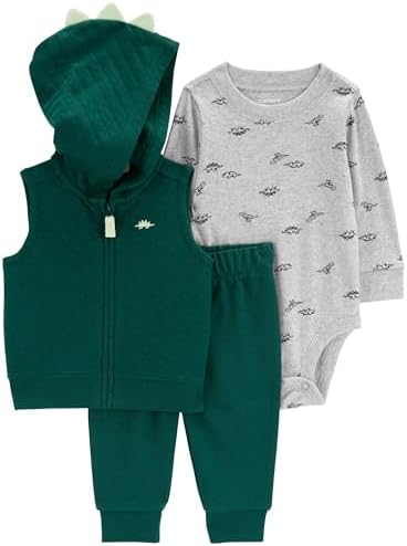 Adorable Dinosaur Little Jacket Set for Baby Quilted and Machine Washable
