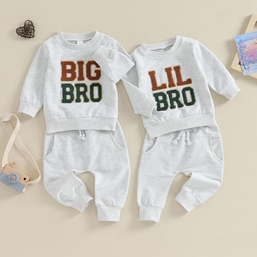 Big Brother Little Brother Matching Outfit Toddler Baby Boys Long Sleeve Sweater