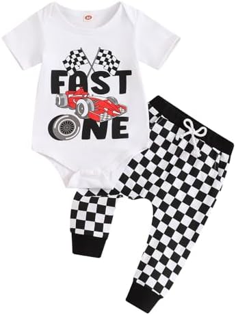 Suolongsama 1st2nd Birthday Boy Outfit Set For Car Race