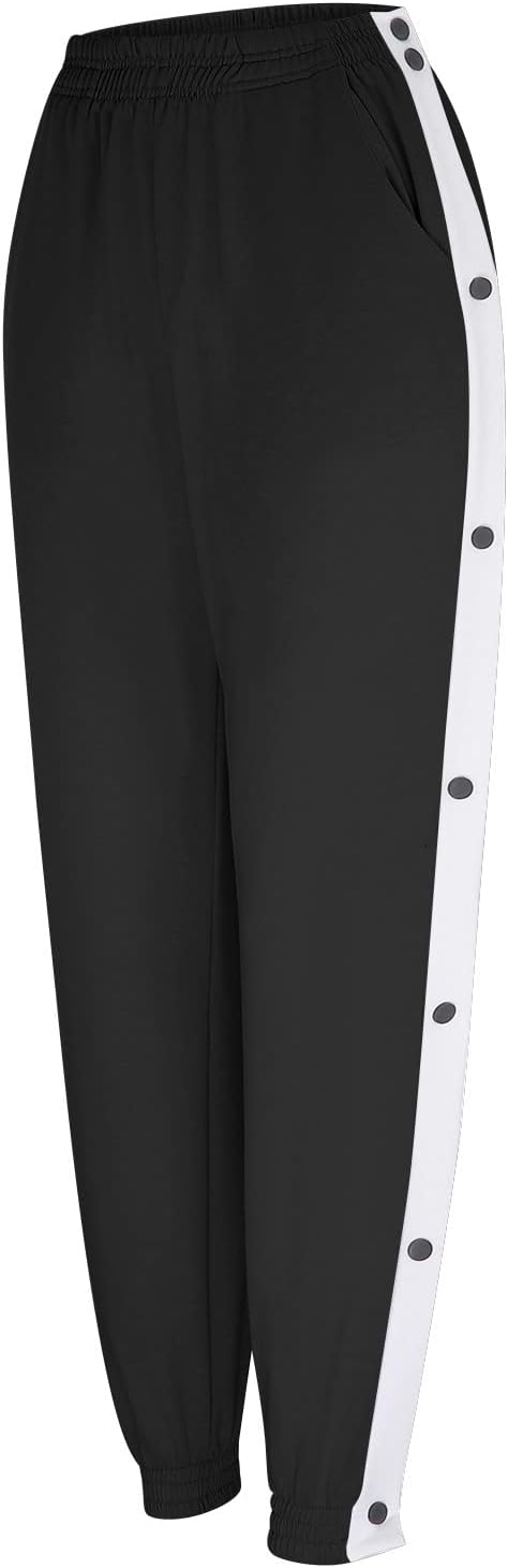 High-waisted split-side striped womens sweatpants for active