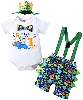 Beleva Baby Boys 1st Birthday Romper Suspenders Set