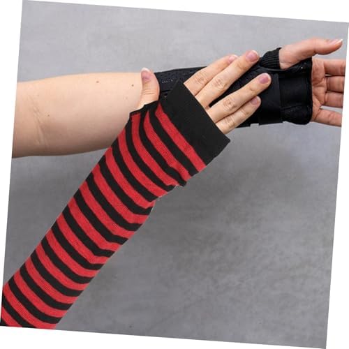 FRCOLOR Women Striped Fingerless Gloves for Winter 1