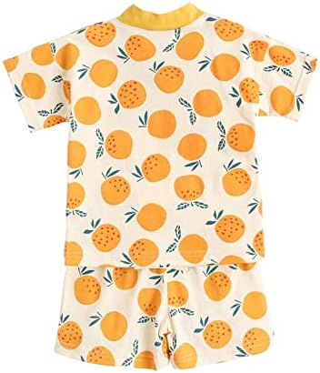 Fruit Print Short Sleeve Outfit for Baby Boys and Girls