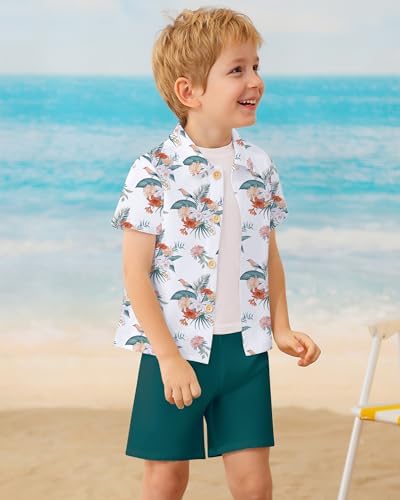 Flamingo Hawaiian Toddler Boy Outfit - Summer Beach Series