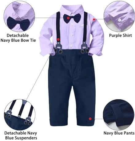 Sangtree Boys Long Sleeved Two-Piece Set With Suspenders