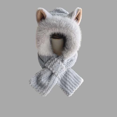 Casual Fox Ears Womens Winter Warm Fluffy Felted Ski Balaclava Hat