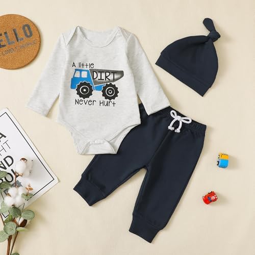 Winter Baby Clothes Set with Tractor Hat More