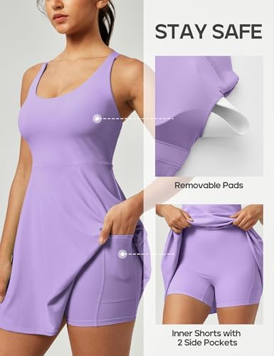 Heathyoga Womens 4-Way Stretch Tennis Dress with Shorts