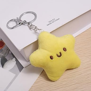 Perfect for Car Bags Keys - Adorable Plush Star Keychain