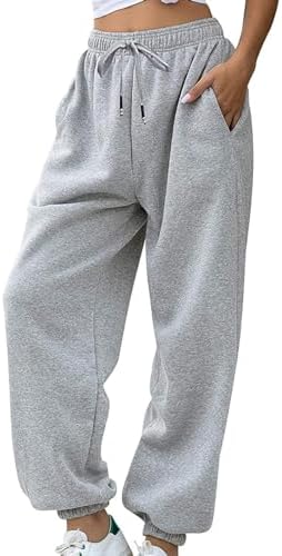 EOPUING 2025 Fashion Womens Baggy High-Waisted Workout Sweatpants