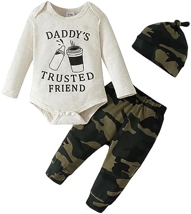 Saeaby - infant boys fall winter outfit set - long sleeve romper pants
