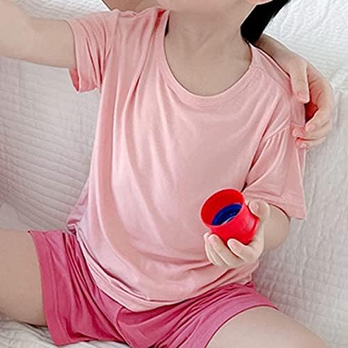 Boys Summer Solid Block Color Shorts Set