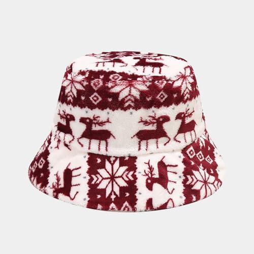Faux Fur Bucket Hat Winter Warm Fisherman Hat for Women Men