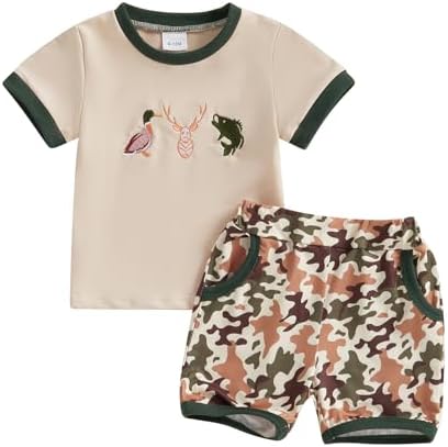 Chloefairy Toddler Boy Hunting Camo Set