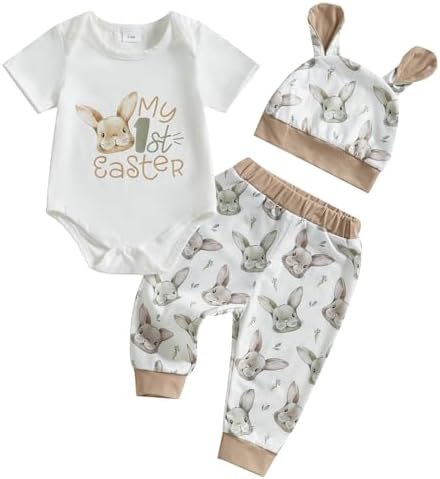 Newborn Baby Boy Girl Easter 3-Piece Outfits Set