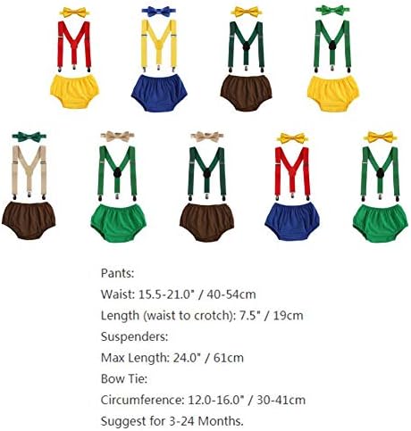 Infant Boy Birthday Cake Smash Set - Y-Back Suspenders and Bow Tie