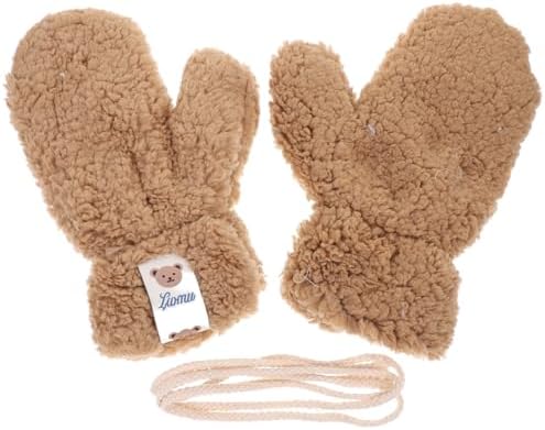 Cute WOFASHPURET Cartoon Winter Plush Mittens for Thickened Thermal Gloves