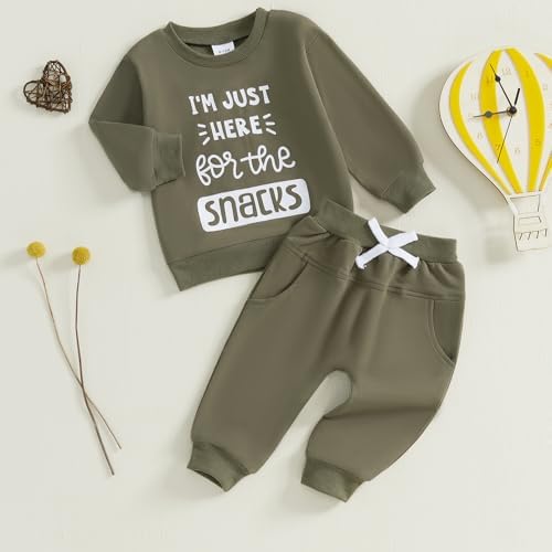 Finegoodwei Toddler Fall Winter Letter Print Overhaul Sweeps Set