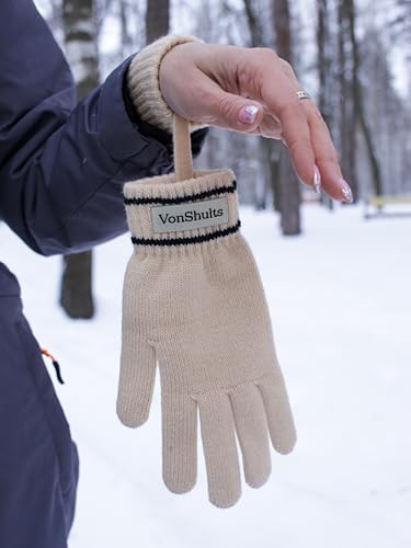 VonShults Merino Wool Winter Gloves Elastic Stylish for Men Women