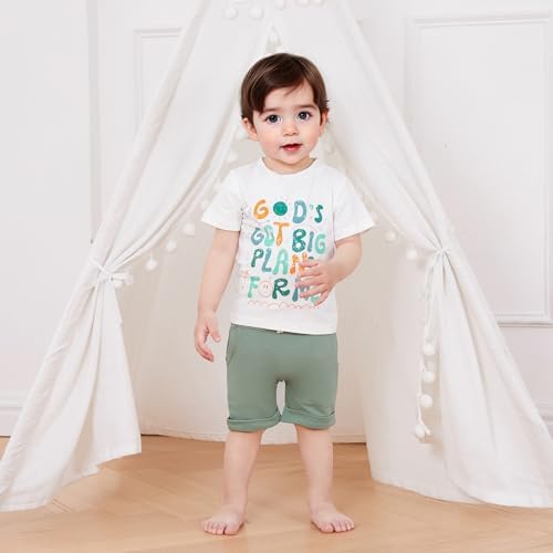 Murnouche Excavator Toddler Boys Summer Clothes Set