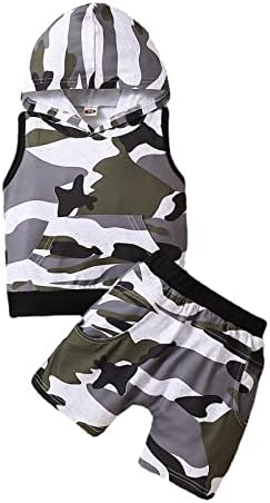 2T Toddler Boys Camouflage Hoodie Shorts Set