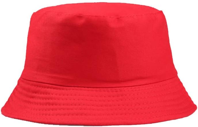 Red Unisex Fashion Bucket Hat Summer Fisherman Cap