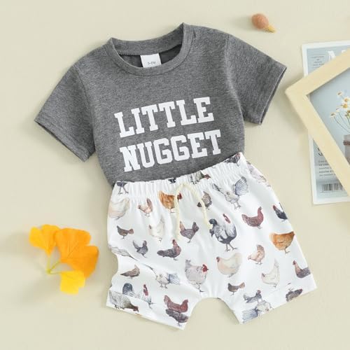 Ledy champswiin toddler baby boys farm outfits 2-piece casual summer set