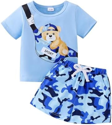 Camo Bear Style Toddler Shorts Set