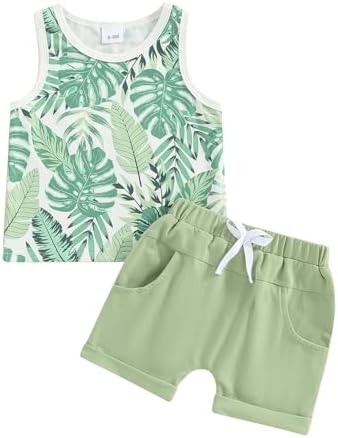 Coconut Print Baby Boy Summer Clothes Set