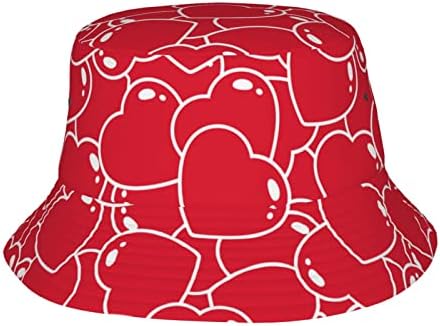 Beoek Heart Bucket Hat UV-protecting Sun Cap for Men Women