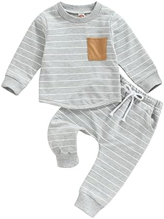 Patchwork Long Sleeve sweatshirt with Stripe Print for Toddler Boys