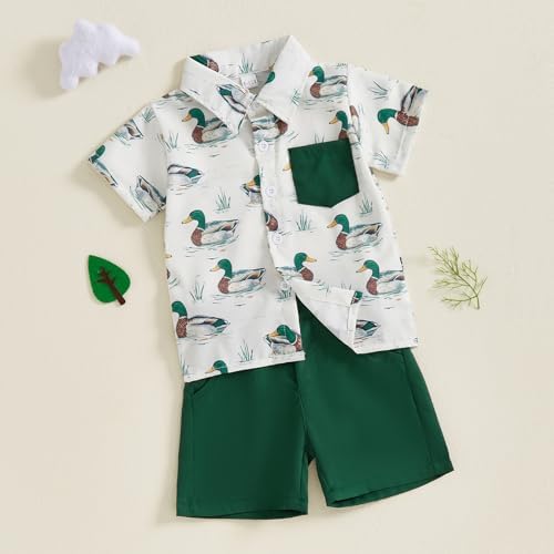 Perfect Summer Outfit for Toddler Boys - Casual and Stylish Duck Print Set
