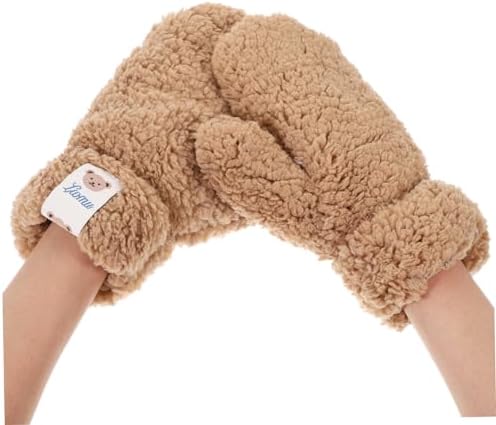 Homoyoyo Cute Winter Gloves with Plush Lining for Kids