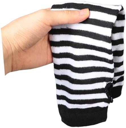 Cute Striped Fingerless Gloves Long Arm Warmers for Women Winter Protection