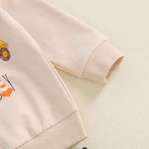 Pudcocos Excavator Construction Toddler Set Stretchy Pullover and collusion Joggers