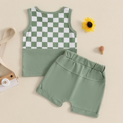 Soft Breathable Baby Boy Summer Set Includes Tank Shorts