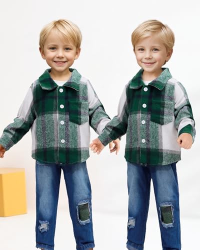 High-Quality Toddler Boys Plaid Jean Set