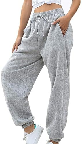 EOPUING 2025 Fashion Womens Baggy High-Waisted Workout Sweatpants