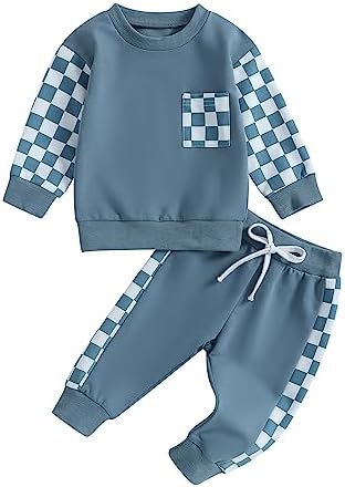 2-Piece Baby Boy Checkered Winter Outfit