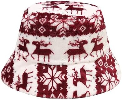 Faux Fur Bucket Hat Winter Warm Fisherman Hat for Women Men