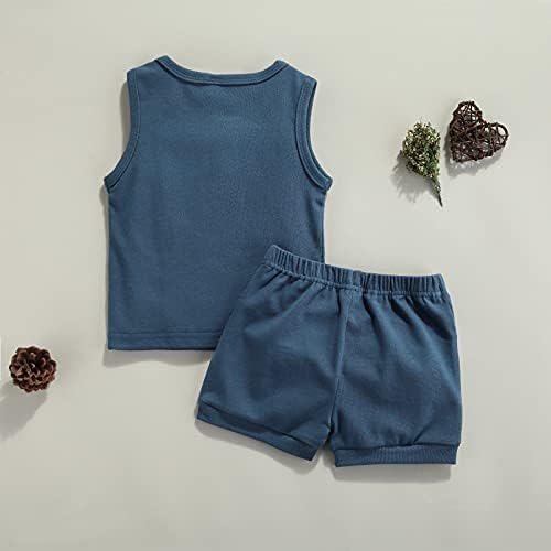 Summer Casual Set for Toddler Boys Cute Stripe Tank Shorts