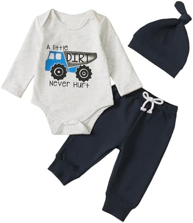 Winter Baby Clothes Set with Tractor Hat More