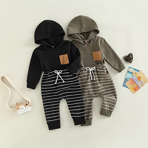 Karesoull toddler boys patchwork sweatshirt Pants Set
