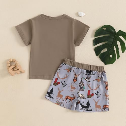 TODDLER BOY SUMMER OUTFIT HUNTING HUNTING DUCK DEER STDX CLOTHES SET