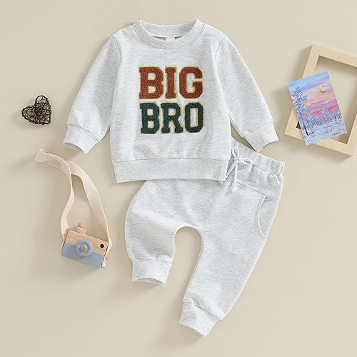 Big Brother Little Brother Matching Outfit Toddler Baby Boys Long Sleeve Sweater