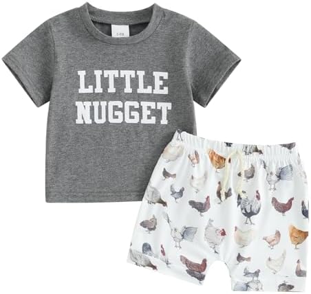 Ledy champswiin toddler baby boys farm outfits 2-piece casual summer set