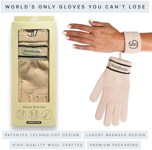 VonShults Merino Wool Winter Gloves Elastic Stylish for Men Women
