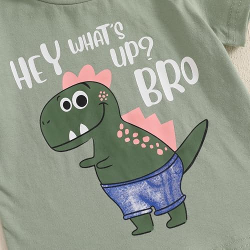 Summer Toddler Boys Outfit Set Dinosaur Print Summer Clothes for Boys